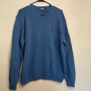 😍Polo by Ralph Lauren Blue Knit Sweater 100% Cotton